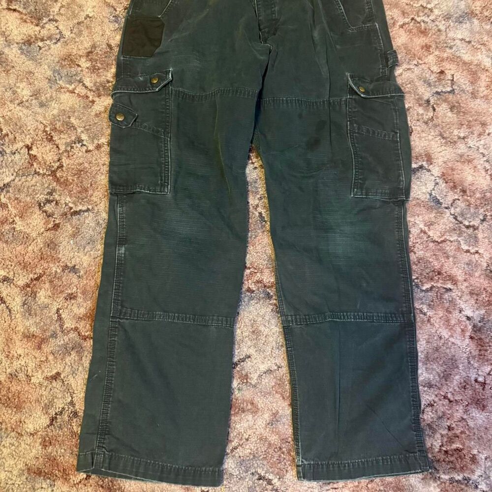 Carhartt Ripstop Cargo Work Pants Size 38x32 B342 Dark Green Carpenter Relaxed